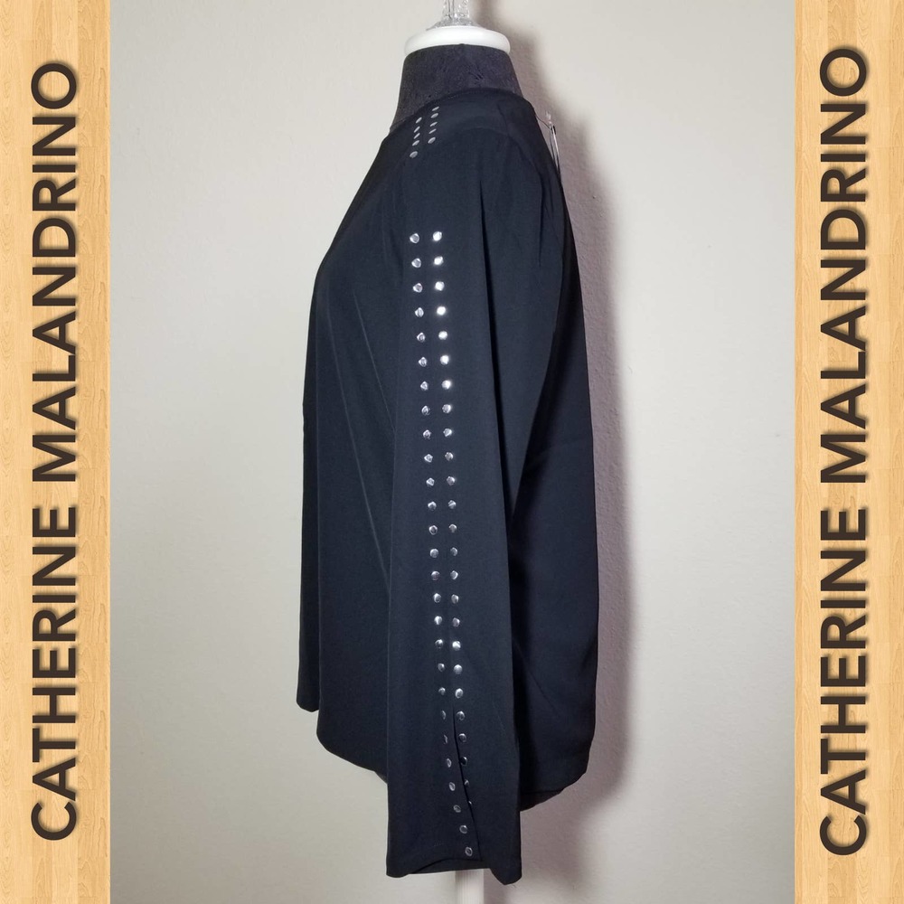 CATHERINE MALANDRINO NWT Blouse Tops Long Sleeve Studs Size Small Color … - Picture 5 of 6